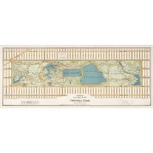  Antique Map of Central Park, New York City (1875) by Oscar 