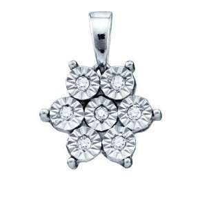  Sterling Silver Diamond Fanuk Pendant With 0.06 Carat White Diamonds 
