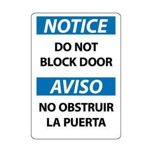 ESN372RB   Notice, Do Not Block Door, Bilingual, 14 X 10, .050 