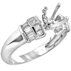  0.57 ct Diamond Engagement Ring Setting 18k White Gold 