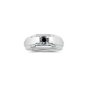  0.45 Ct Black Diamond Mens Ring in Silver 6.5: Jewelry