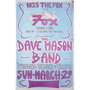  Dave Mason Traffic Fox Boulder Original Concert Poster 