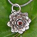Garnet Sacred Red Lotus Necklace (Indonesia 