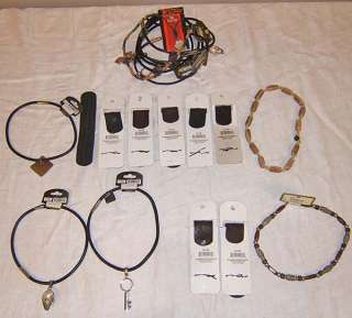 20 Jewelry magnetic necklaces slap bracelets genuine leather NR lot 