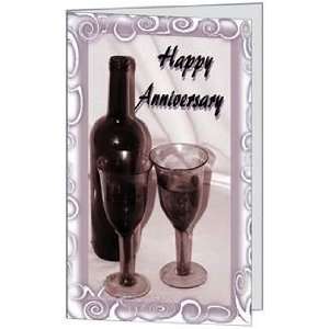 Anniversary Beautiful Love Romantic Wine (5x7) Greeting Card by 
