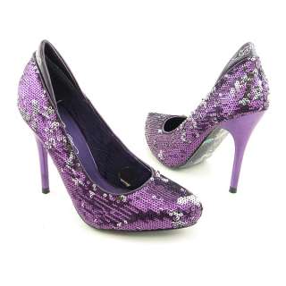 ED HARDY Madrid Heels Pumps Shoes Purple Womens SZ  