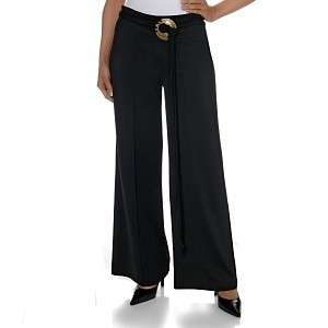 Debbie Shuchat Ponte Pants with Belt SMALL BLACK  
