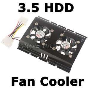PC SATA IDE 3.5 HARD DISK DRIVE HDD COOLER 2 FAN  
