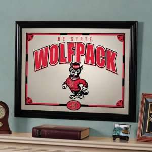  22 NCAA North Carolina State Wolfpack Logo Framed Mirror 