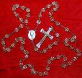 Elegant Heirloom Cut Crystal Bead Rosary, Roma 1950  