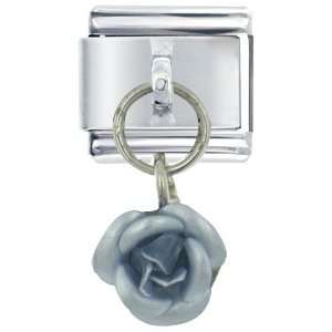  Rose Light Blue Valentine Fashion Jewelry Italian Charm 