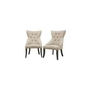  Linen Tufted Chairs  Set Of 2 Furniture & Decor