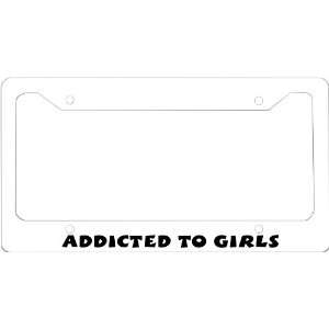  Rikki Knight Addicted to Girls novelty License Plate Frame 
