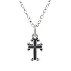 Sterling Silver Childrens Cross Necklace  