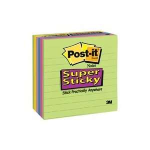 723832 Part# 723832 3M Sticky Post it Lined Notes 4x4 Assorted 6/Pk 