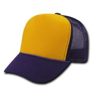   Mesh Caps Two Tone Trucker Hat PURPLE and GOLD
