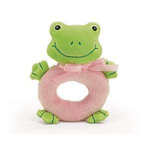  Plush Pink & Green Frog Baby Rattle: Everything Else