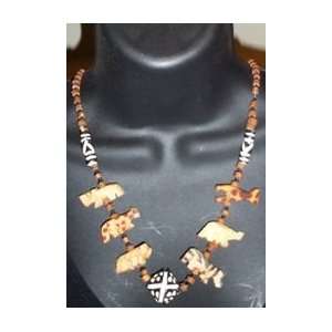  Hand carved wood animal necklace 29 