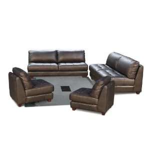  Diamond Sofa ZENSLCCM Zen Leather Sofa Loveseat and Two Chairs 
