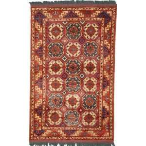    35 x 57 Red Hand Knotted Wool Kazak Rug: Furniture & Decor