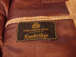 Vintage Cambridge Tailored Tan Heavy Weight Wool Blazer/Sportcoat 42R 