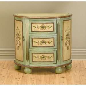   Door Console Cabinet in Pastel Green and Antique Ivory