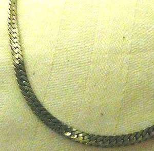 Vintage 925 Sterling SP Herringbone Link Chain Bracelet  