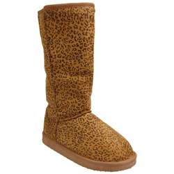   by Adi Womens Microsuede Faux Leopard Print Boots  Overstock