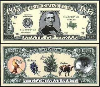 Texas Dollar Bills The Lonestar State (2/$1.00)  