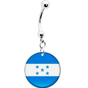 Honduras Flag Belly Ring