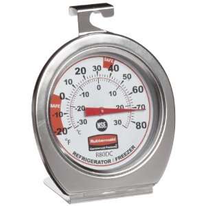   Freezer Thermometer, Stainless Steel Construction,  20 to 80 degree F