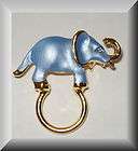 Hand Painted Blue Elephant Eyeglass/ID Holder Pin