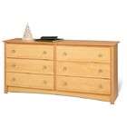 Prepac Sonoma Maple Finish 6 Drawer Bedroom Dresser