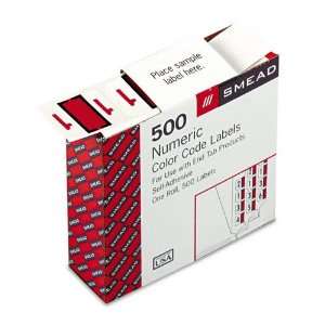 , Number 1, Red on White, 500/Roll   Sold As 1 Roll   Self adhesive 