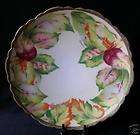   ANTIQUE O&EG ROYAL AUSTRIA HAND PAINTED FALL LEAVES PLATE SIGNED 10
