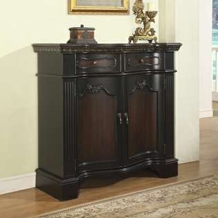 Powell Black & Cherry Wood Finish Fluted Pilaster 2 Door Cabinet at 