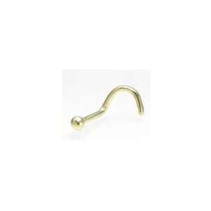  TINY BALL 14kt Yellow Gold Nose Ring Screw / Twist   20 