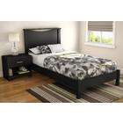 South Shore Step One Twin Platform 3 Piece Bedroom Set in Pure Black