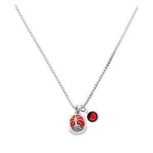  Red Enamel Firefighter Helmet Charm Necklace with Siam 