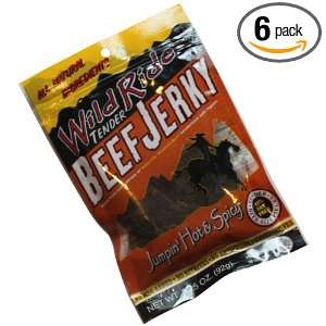 Wild Ride Tender Beef Jerky Jumpin Hot and Spicy, 3.25 Ounce Bags 