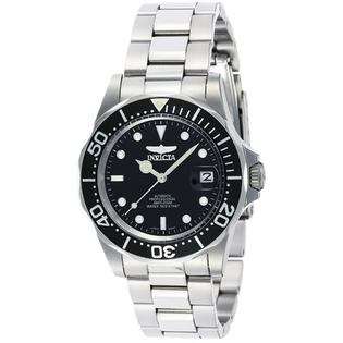 Invicta 8926A Mens Black Dial SS Band Automatic Watch 