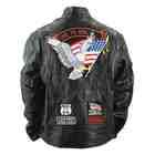   Diamond Plate™ Rock Design Genuine Buffalo Leather Motorcycle Jacket