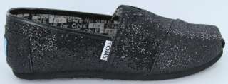 TOMS BLACK YOUTH GLITTERS  