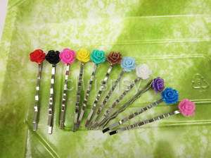 6x Mix Color Camellia Bobby Fashion Hair Pin Clip c1024  