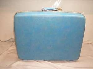 Old Vtg SAMSONITE Silhouette SUITCASE Luggage Hardshell Baby Blue 