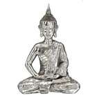 Benzara 23 Silver Buddha Meditating Peace Statue Sculpture