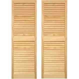   Home Products, Inc. 15 in. x 59 in. Cedar Exterior Louvered Shutters