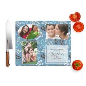    Mothers Love Photo Collage Glass Cutting Board 