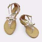 Blancho Bedding Light Gold Cutout Flats Sandals Womens Shoes US05