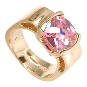  Pink CZ Ring in Gold Plating Jewelry